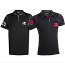Tattoo Golf: Couple's Matching Lucky 13 Hybrid Zipper Golf Shirts - Black
