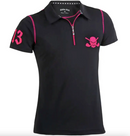 Tattoo Golf: Couple's Matching Lucky 13 Hybrid Zipper Golf Shirts - Black