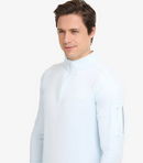 BloqUV: Men's UPF 50 Long Sleeve Mock Zip Top (12001) - Ice Blue