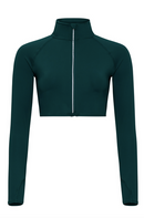 BloqUV: Women's UPF 50 Full Zip Crop Top (4010) - Jungle Green