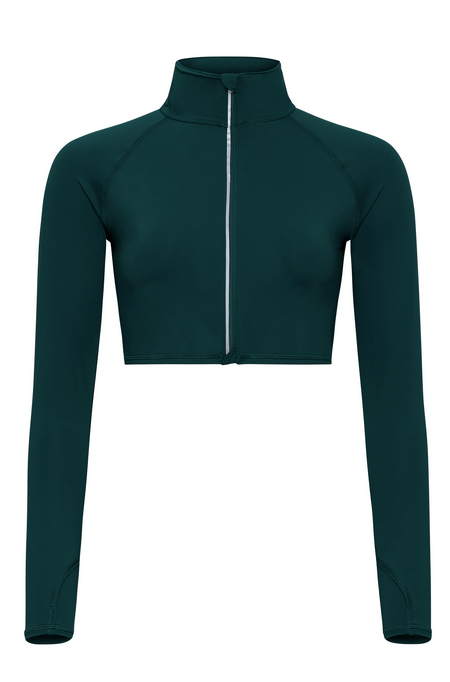 BloqUV: Women's UPF 50 Full Zip Crop Top (4010) - Jungle Green