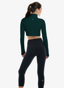 BloqUV: Women's UPF 50 Full Zip Crop Top (4010) - Jungle Green