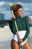 BloqUV: Women's UPF 50 Full Zip Crop Top (4010) - Jungle Green