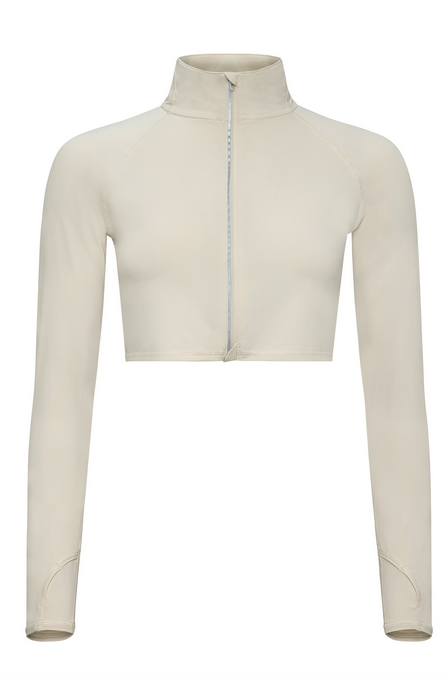 BloqUV: Women's UPF 50 Full Zip Crop Top (4010) - Sand
