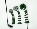 Just 4 Golf: Stripe Headcover Set - Green & White