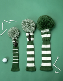 Just 4 Golf: Stripe Headcover Set - Green & White