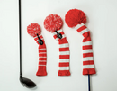 Just 4 Golf: Stripe Headcover Set - Red & White