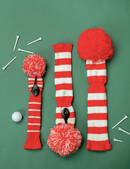 Just 4 Golf: Stripe Headcover Set - Red & White