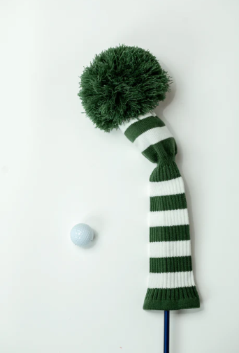 Just 4 Golf: Striped Driver Headcover - Green & White