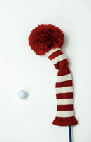 Just 4 Golf: Striped Driver Headcover - Crimson & Cream