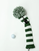 Just 4 Golf: Striped Fairway Headcover - Green and White