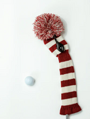 Just 4 Golf: Striped Fairway Headcover - Crimson and Cream