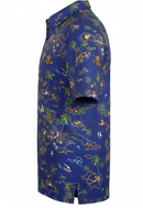 Tattoo Golf: Men's Aloha Cool-Stretch Golf Shirt - Vintage Hawaiian (Ocean Blue)
