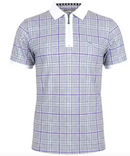 Tattoo Golf: Men's HT Plaid Cool-Stretch Golf Shirt - Purple/Grey
