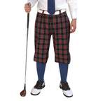 Golf Knickers: Men's Dress Shirt Golf Outfit - Navy Stewart & Patterned Navy with Solid Navy Tie