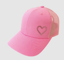 Dolly Mama: Ladies Crystal Kourtney Trucker Hat - Heart Design