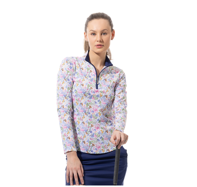 SanSoleil: Ladies Soltek Lux Long Sleeve Mock - 900621