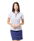 SanSoleil: Ladies Soltek Lux Short Sleeve Print Mock - 900628 Clothing