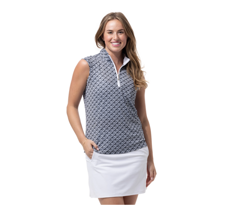 SanSoleil: Ladies UPF 50 SolCool Sleeveless Mock - 900471