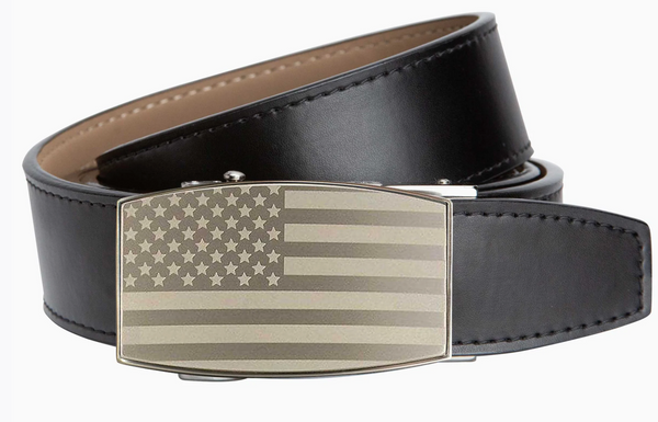 Nexbelt: Men's USA Dress Belt - Pewter Aston Black