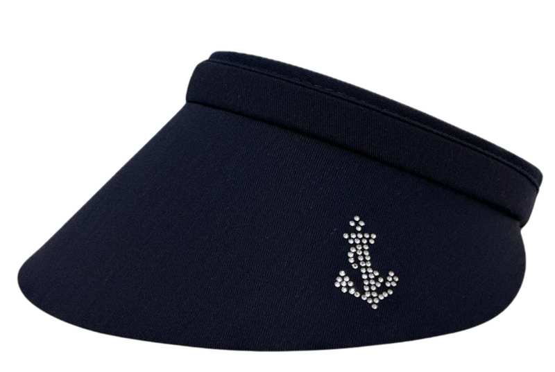 Dolly Mama: Ladies Brigitte Clip On Visor with Crystal Anchor