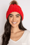 Dolly Mama: Ladies Scarlet Festive Beanie Hats