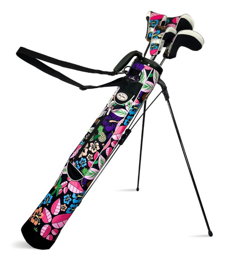 Taboo Fashions: Ladies Designer Sunday Golf Range Bag with Stand - Tropical Paradise