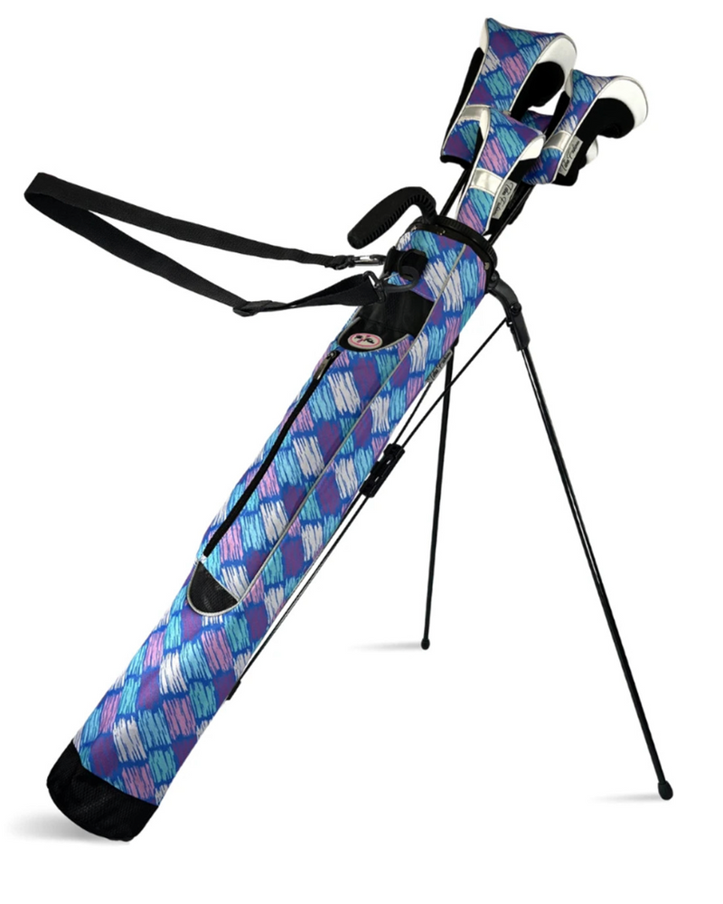 Taboo Fashions: Ladies Designer Sunday Golf Range Bag with Stand - Posh Blue