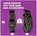 Taboo Fashions: Ladies 14 Way Designer Women's Golf Cart Bag with Cooler - Sugar Skulls