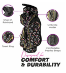 Taboo Fashions: Ladies 14 Way Designer Women's Golf Cart Bag with Cooler - Sugar Skulls
