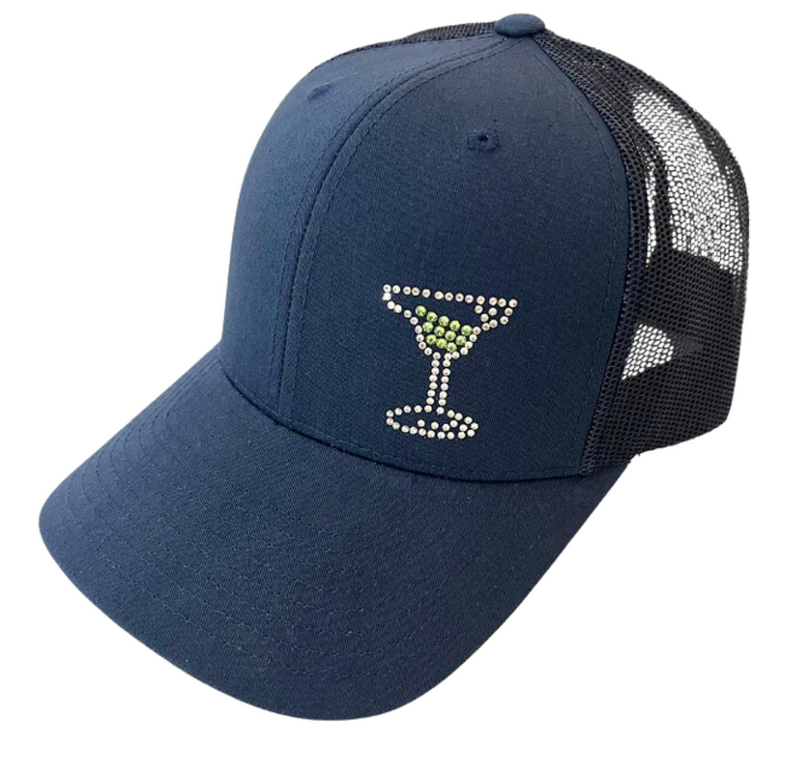 Dolly Mama: Ladies Crystal Kourtney Trucker Hat - Margarita Glass Hats