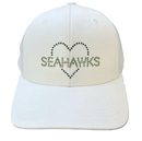 Dolly Mama: Ladies Crystal Kourtney Trucker Hat - Seahawks Heart Hats