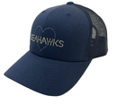 Dolly Mama: Ladies Crystal Kourtney Trucker Hat - Seahawks Heart Hats