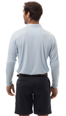SanSoleil: Men's SoltekIce Mini-Stripe Long Sleeve Polo - 900837MM Clothing