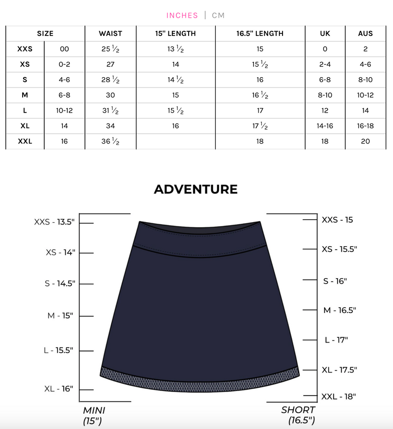 Golftini: Women's Adventure A-Line Skort - Long 16.5" Skorts