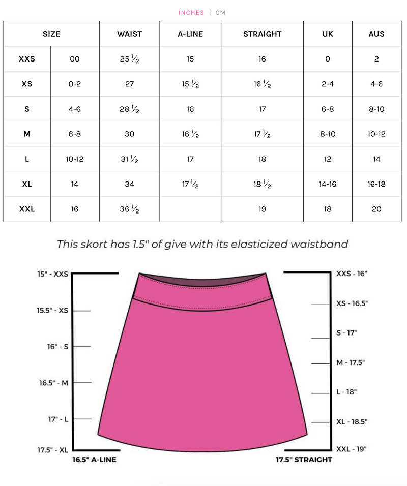 Golftini: Women's Pull-On A-Line Skort - Just Go (16.5") Skorts