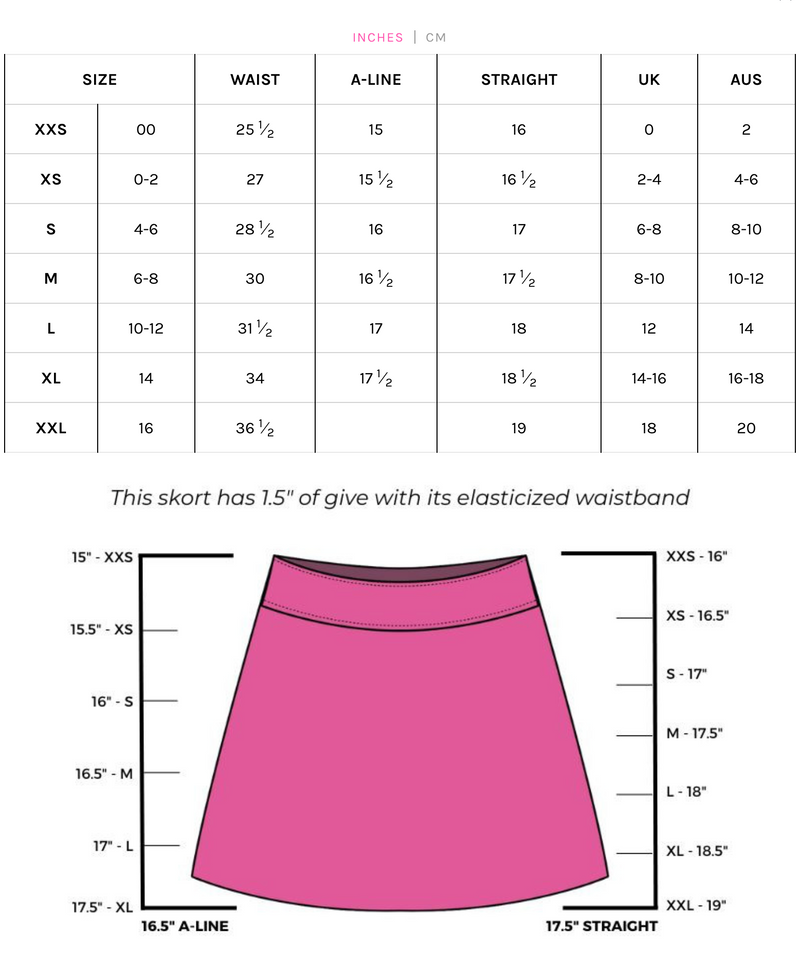 Golftini: Women's Pull-On A-Line Skort - Reckless (16.5") Clothing