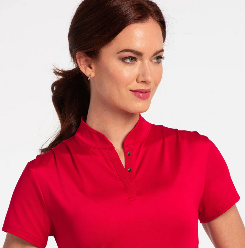 EP NY Golf: Women's Cap Sleeve Covered Snap Placket Polo - 5525NOB