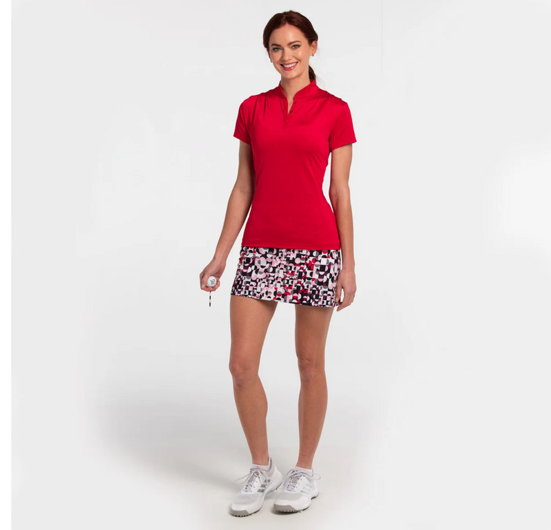 EP NY Golf: Women's Cap Sleeve Covered Snap Placket Polo - 5525NOB