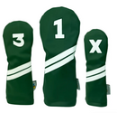 Sunfish: DuraLeather Headcovers Set - Green with White Stripes