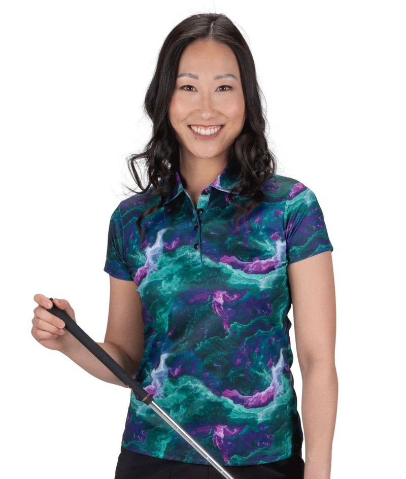 Nancy Lopez Golf: Women's Legacy Short Sleeve Plus Polo - Supra Print