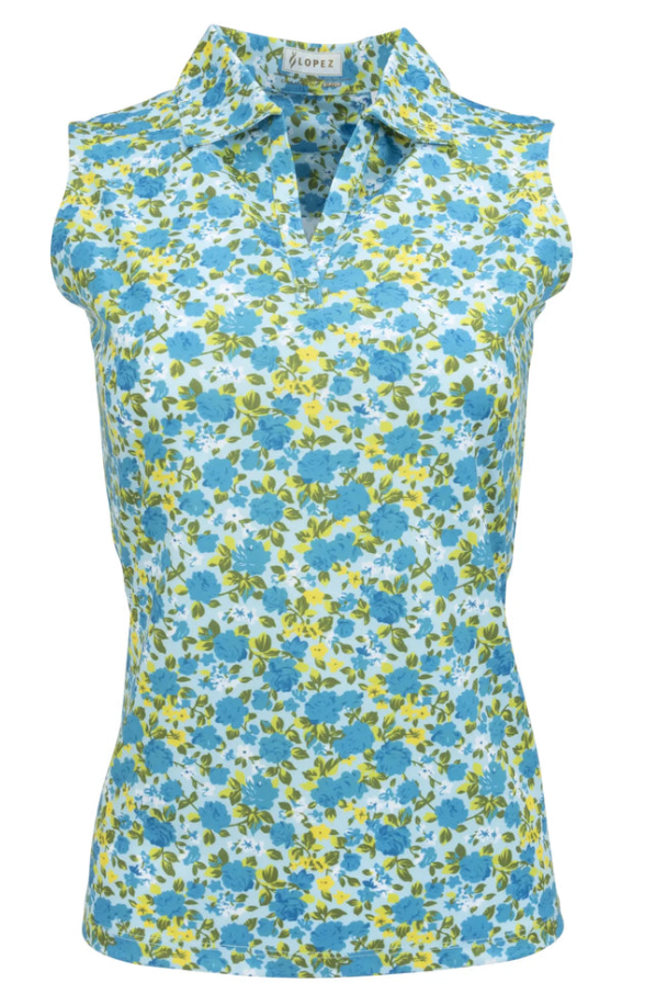 Nancy Lopez Golf: Women's Legacy Sleeveless Polo - Bloom