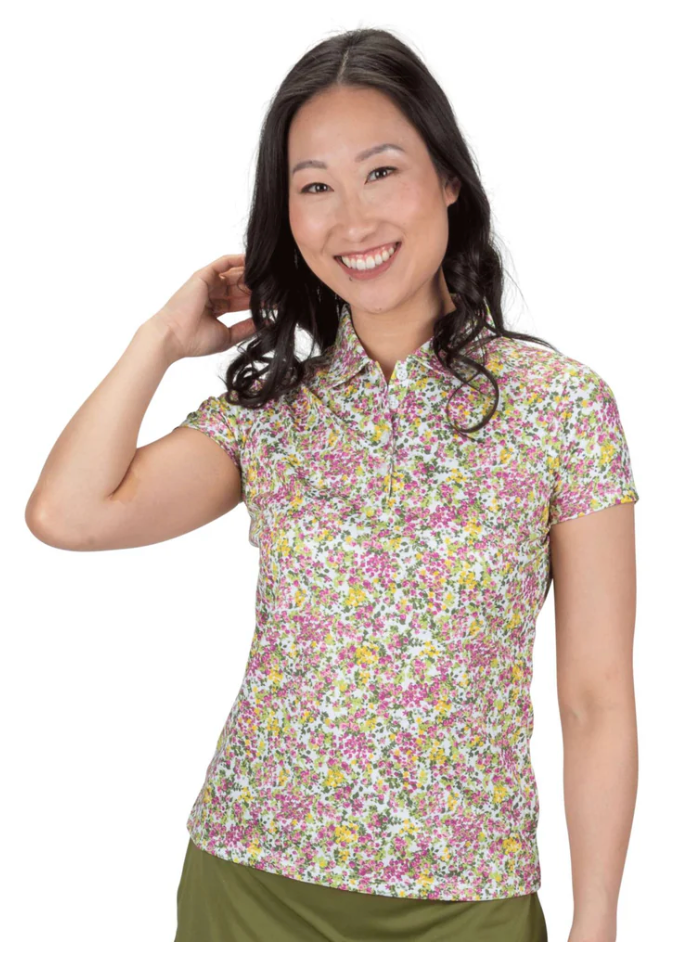 Nancy Lopez Golf: Women's Legacy Short Sleeve Polo Plus - Bloom