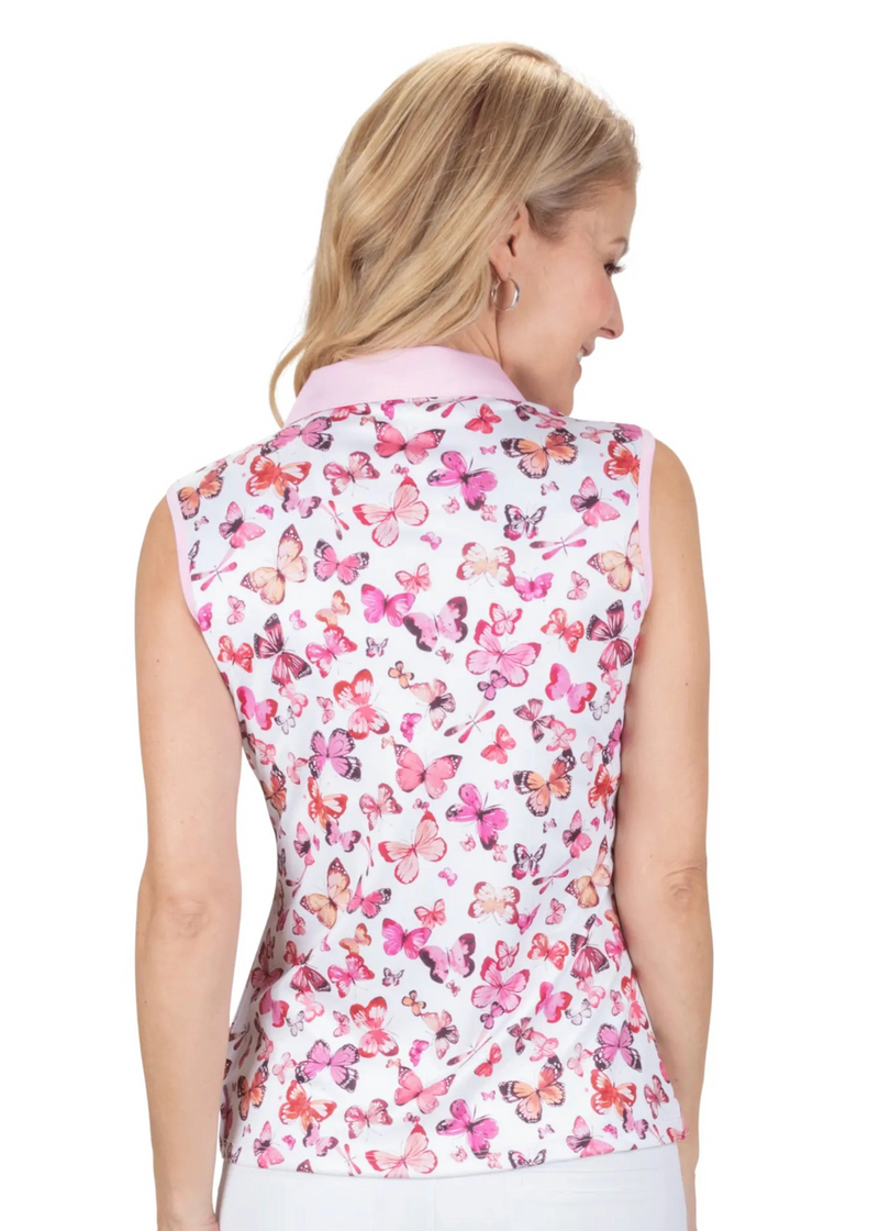 Nancy Lopez Golf: Women's Butterfly Sleeveless Polo