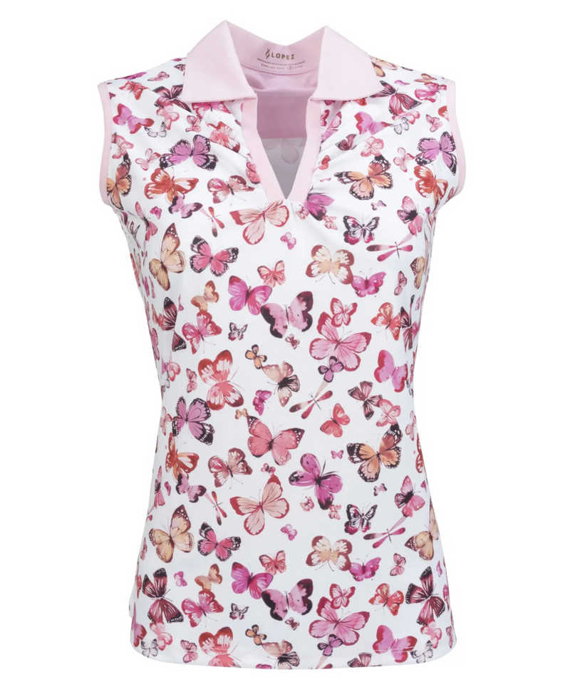 Nancy Lopez Golf: Women's Butterfly Sleeveless Polo