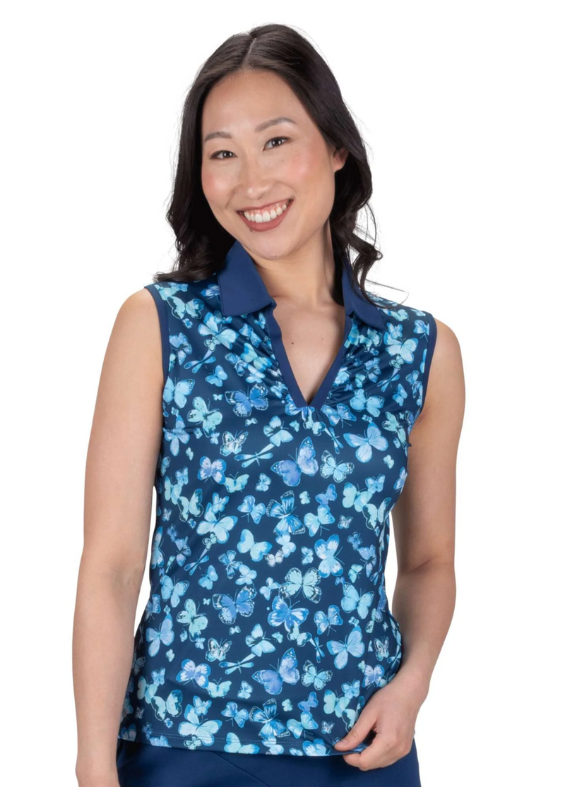 Nancy Lopez Golf: Women's Butterfly Sleeveless Polo