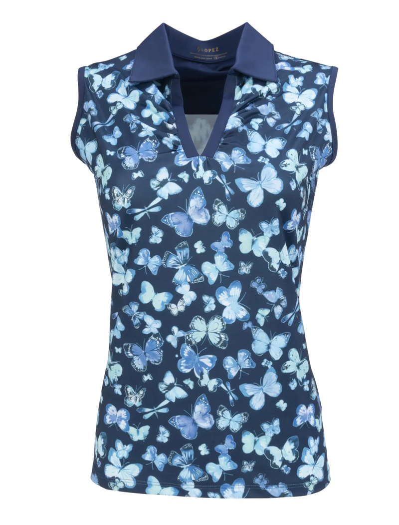 Nancy Lopez Golf: Women's Butterfly Sleeveless Polo
