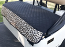 GolfChic Covers: Golf Cart Seat Cover - Black Quilt with Brown Leopard Trim & Black Binding