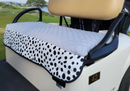 GolfChic Covers: Golf Cart Seat Cover - Silver Grey Quilt with B&W Dalmatian Print Trim