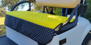 GolfChic Covers: Golf Cart Seat Cover - Yellow Quilt with B&W Polka Dot Trim